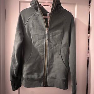 Lululemon Green Scuba Hoodie Jacket with gold zipper